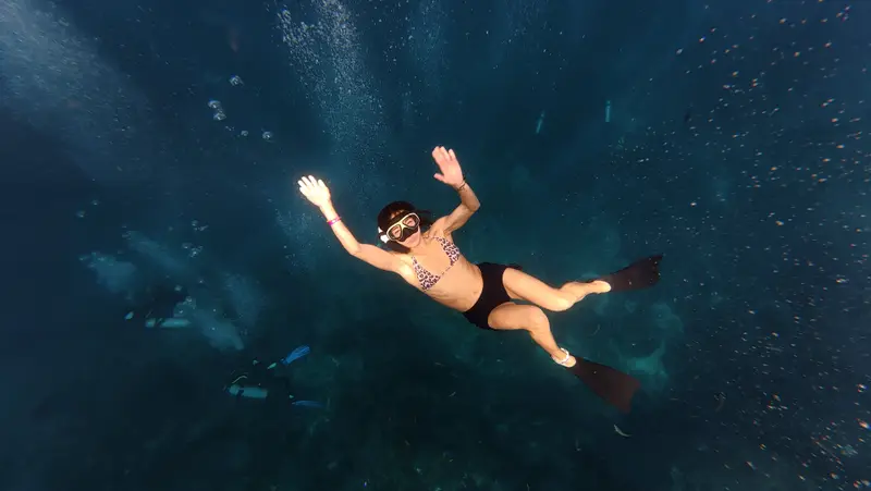 Freediver in open water